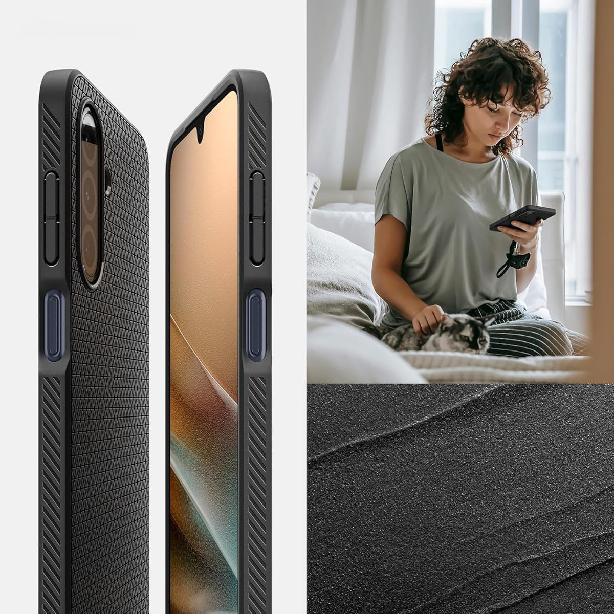 Handyhülle für Galaxy A26 5G, Spigen Liquid Air, Schwarz