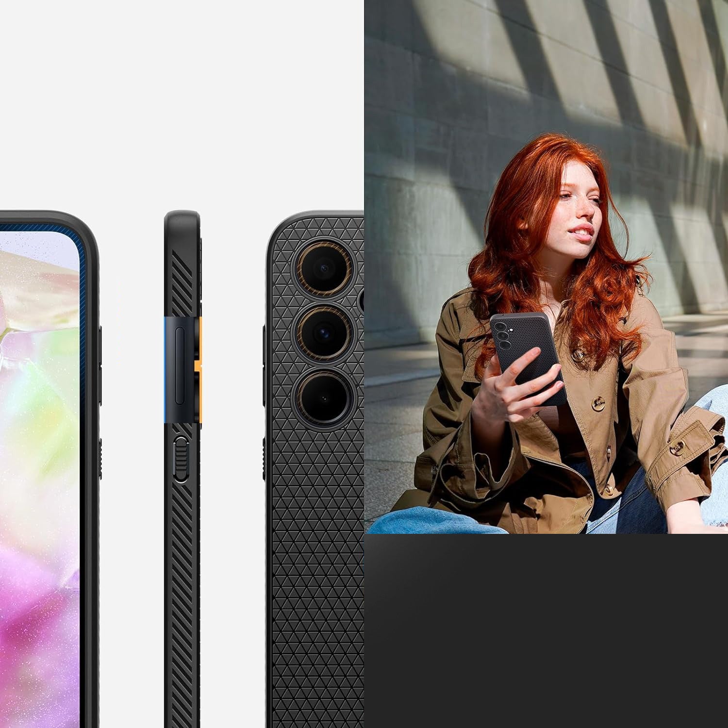 Schutzhülle für Galaxy A35 5G, Spigen Liquid Air, Schwarz