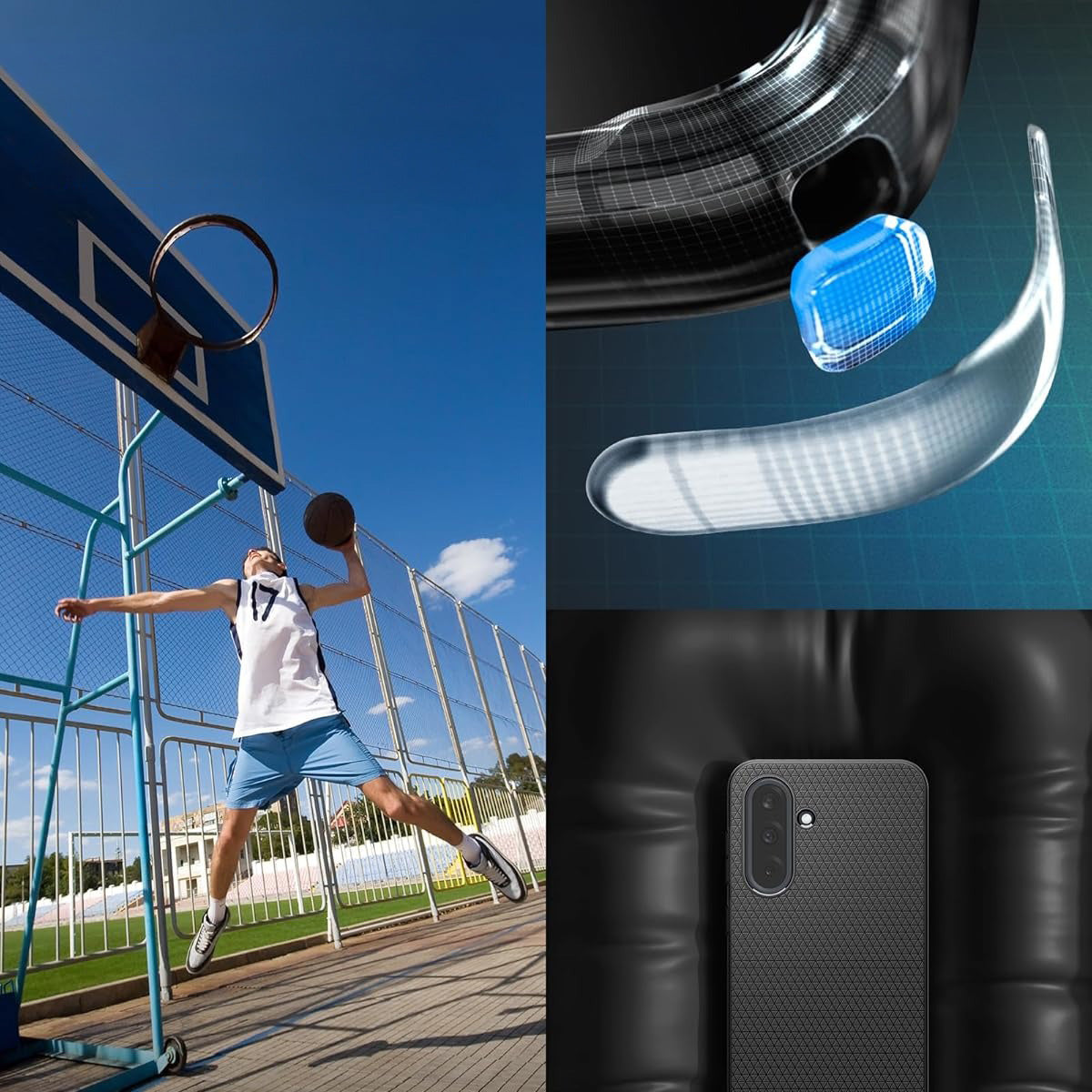 Handyhülle für Galaxy A36 5G, Spigen Liquid Air, Schwarz