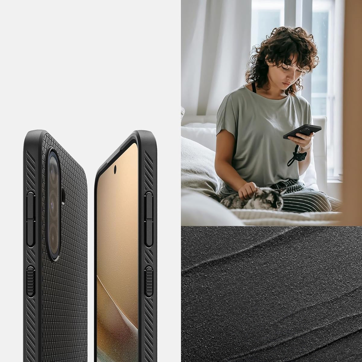 Handyhülle für Galaxy A36 5G, Spigen Liquid Air, Schwarz