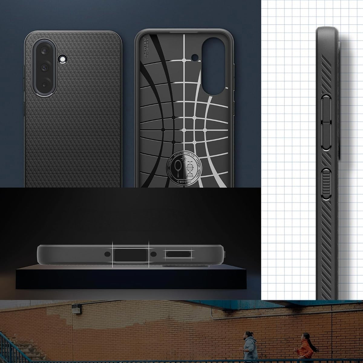Handyhülle für Galaxy A36 5G, Spigen Liquid Air, Schwarz