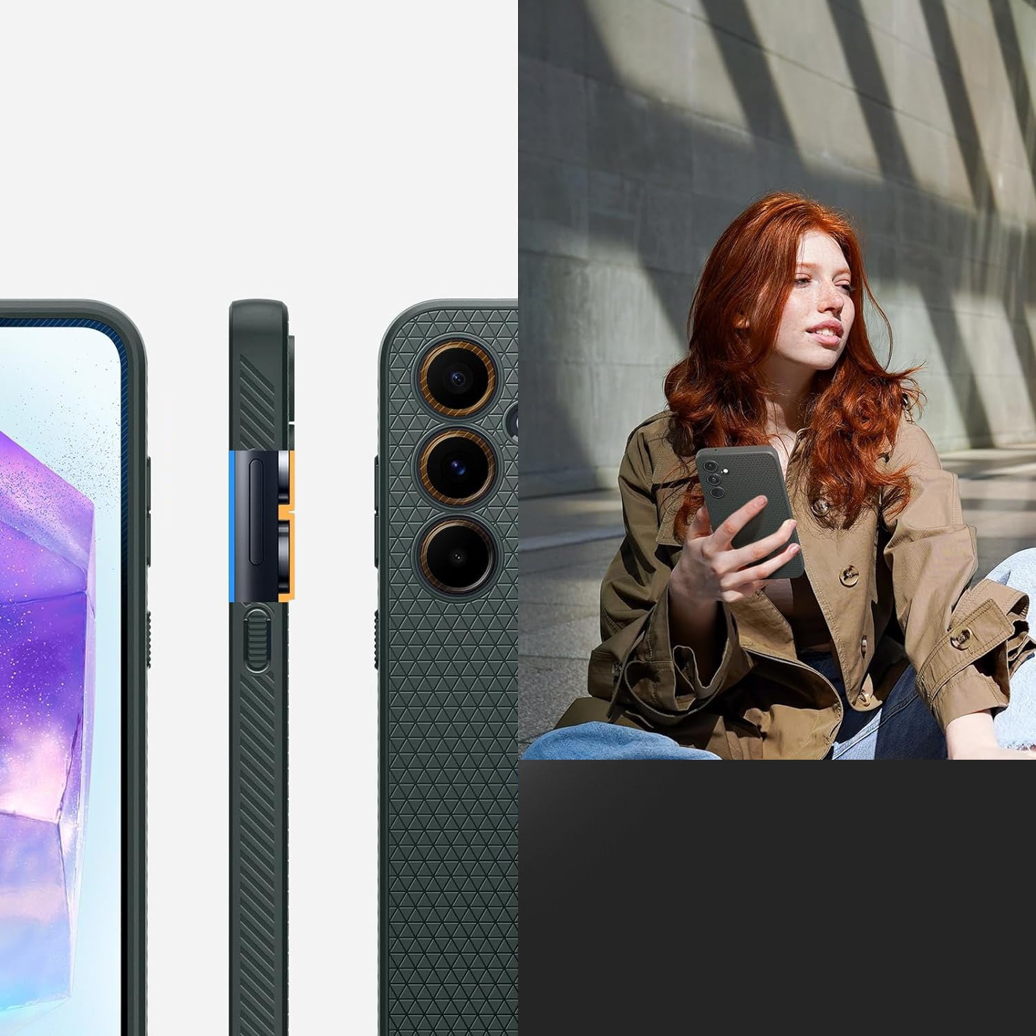 Schutzhülle für Galaxy A55 5G, Spigen Liquid Air, Grün