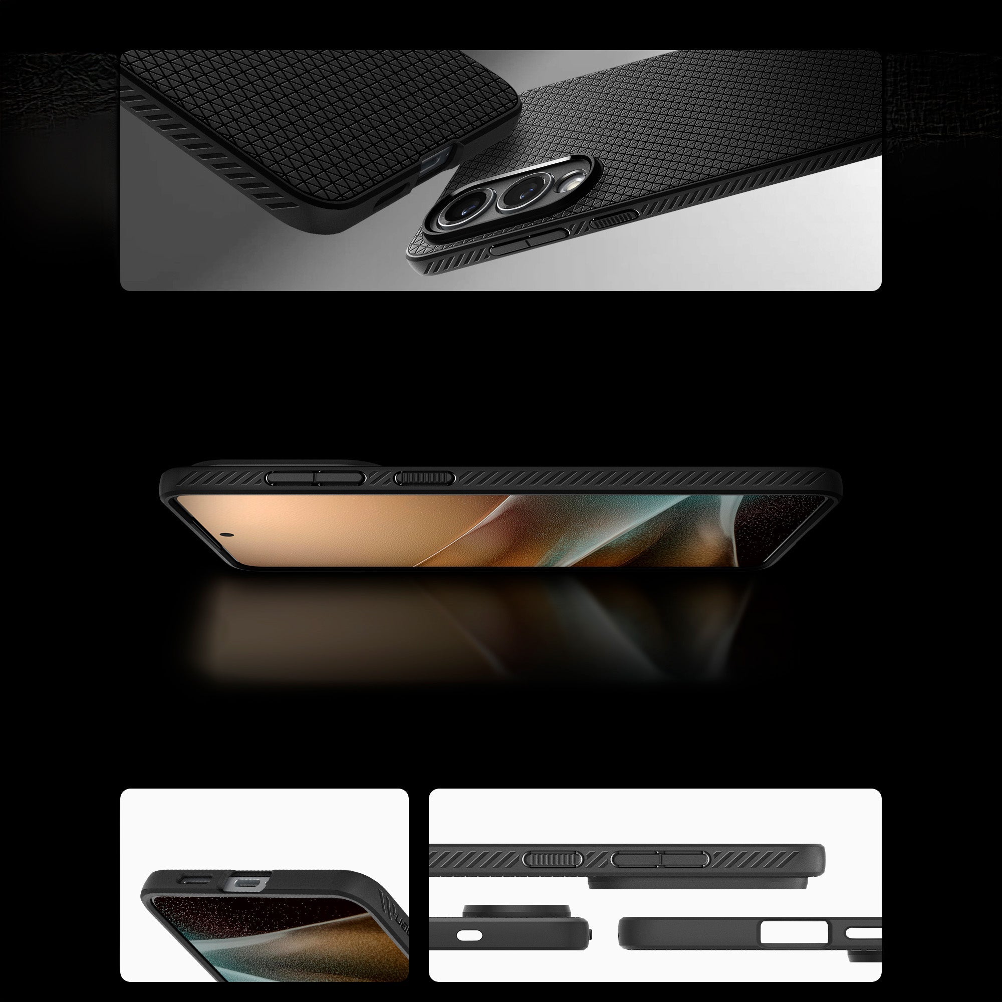 Handyhülle für Galaxy S25 Edge, Spigen Liquid Air, Schwarz