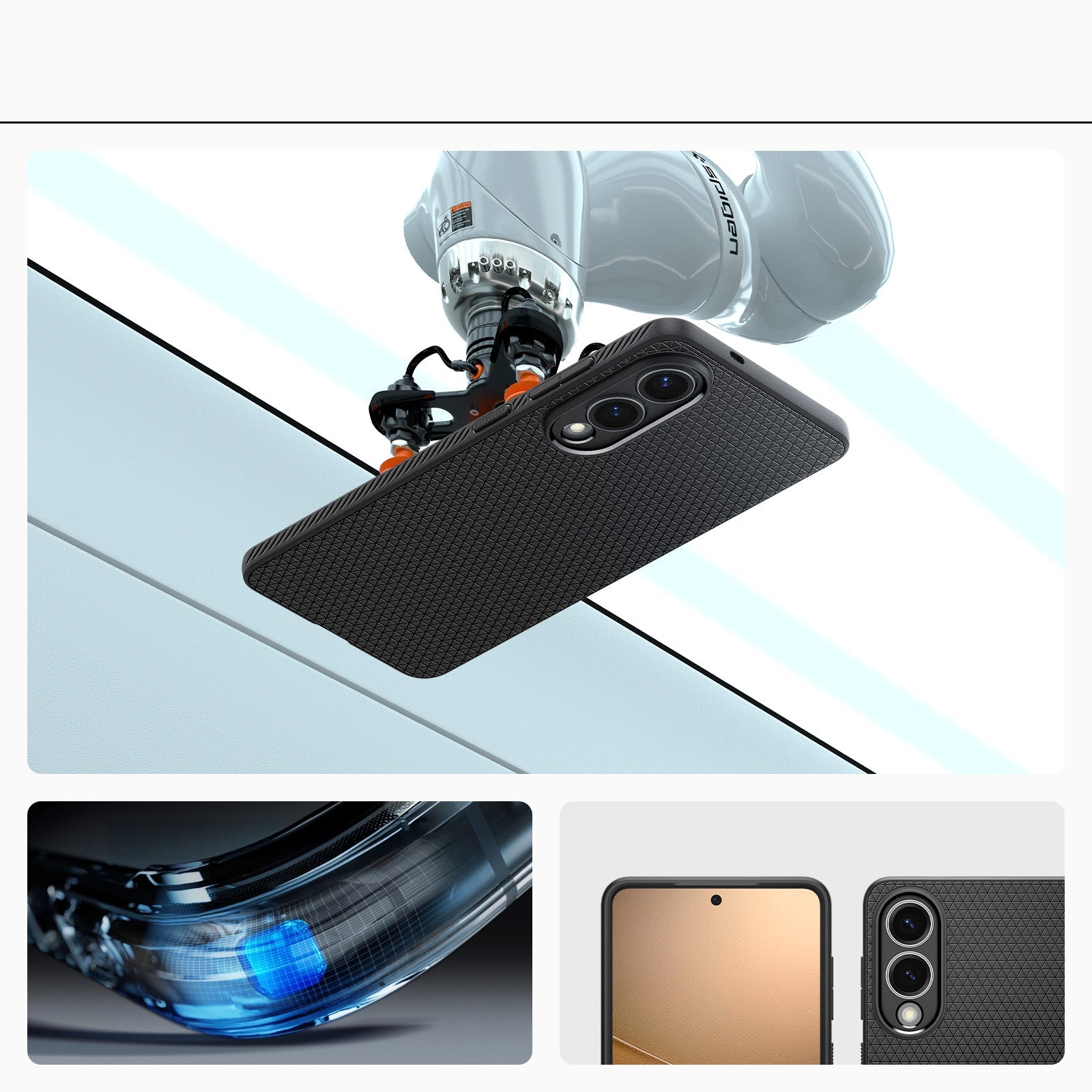 Handyhülle für Galaxy S25 Edge, Spigen Liquid Air, Schwarz