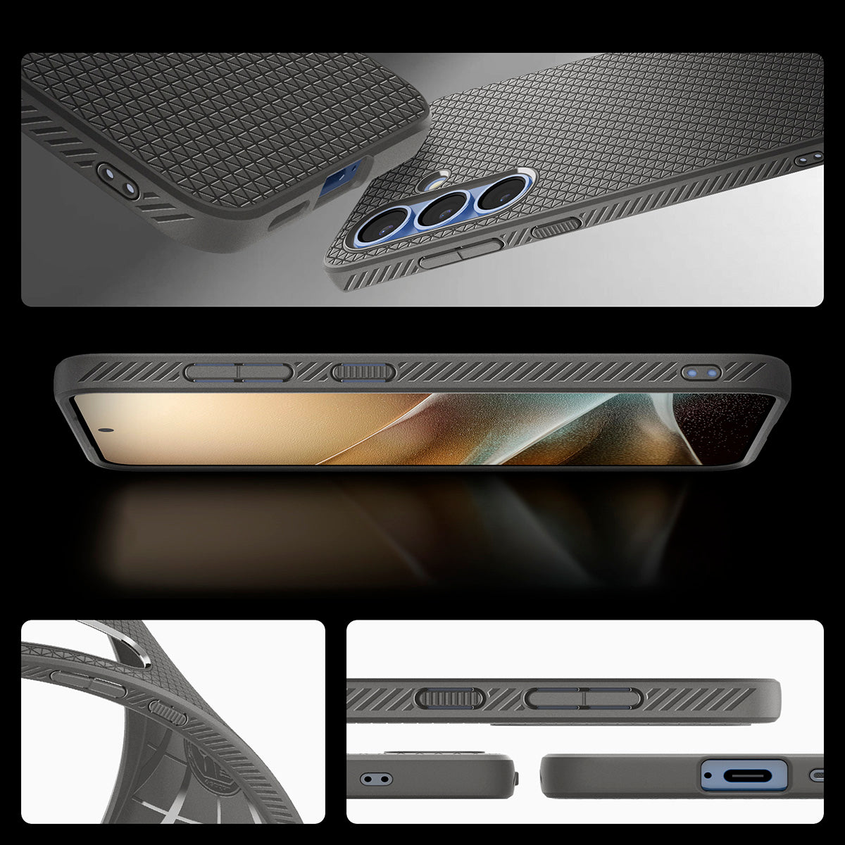 Handyhülle für Galaxy S25, Spigen Liquid Air, Grau