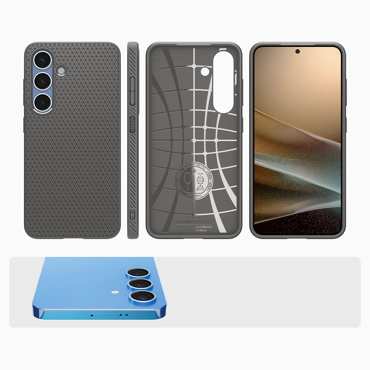 Handyhülle für Galaxy S25, Spigen Liquid Air, Grau