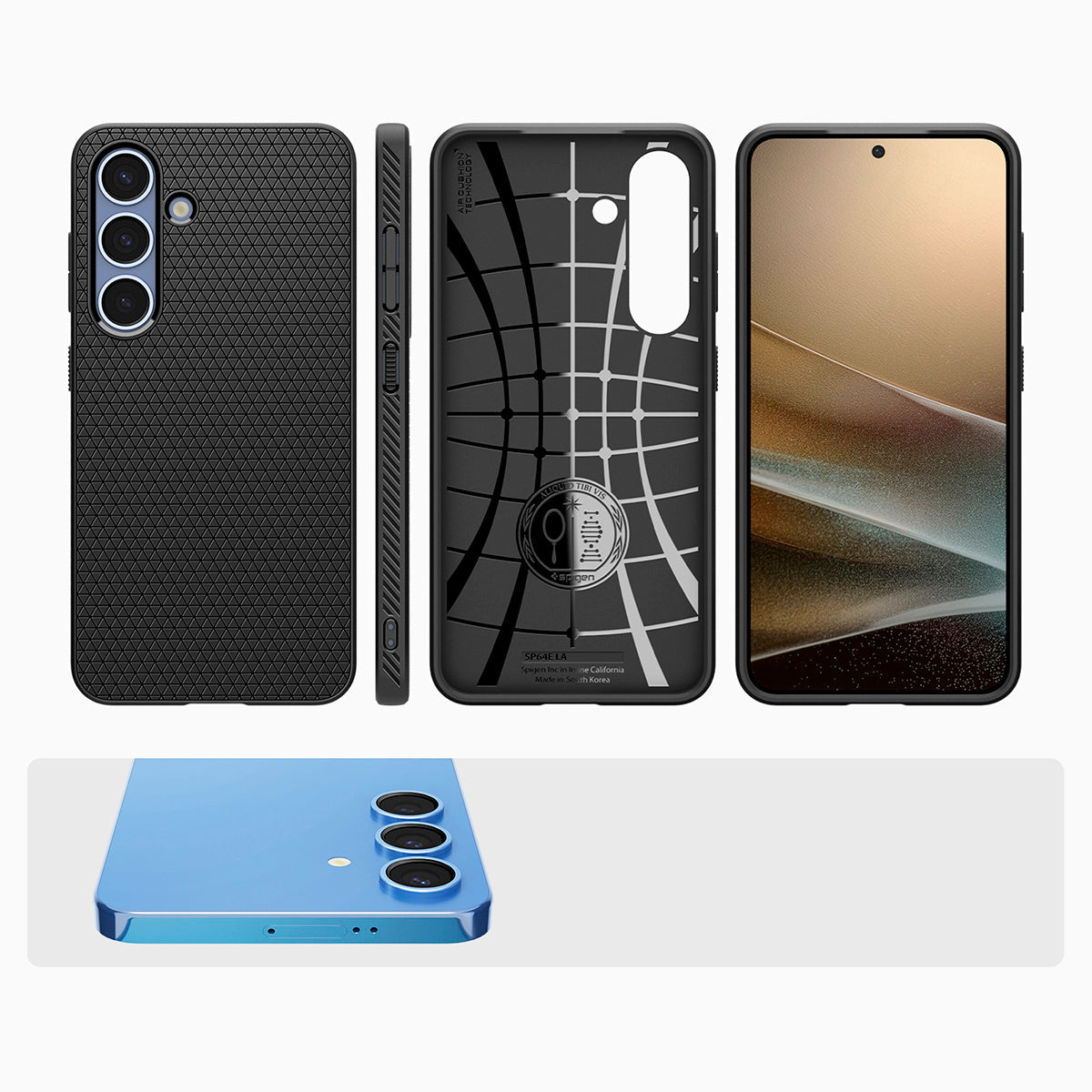 Handyhülle für Galaxy S25, Spigen Liquid Air, Schwarz