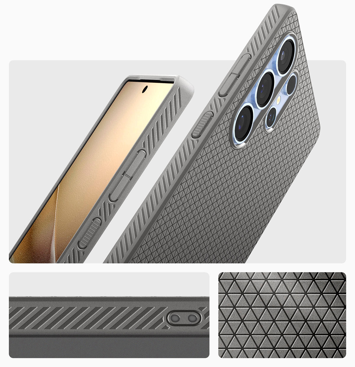 Handyhülle für Galaxy S25 Ultra, Spigen Liquid Air, Grau