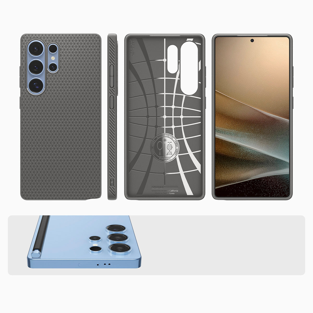 Handyhülle für Galaxy S25 Ultra, Spigen Liquid Air, Grau