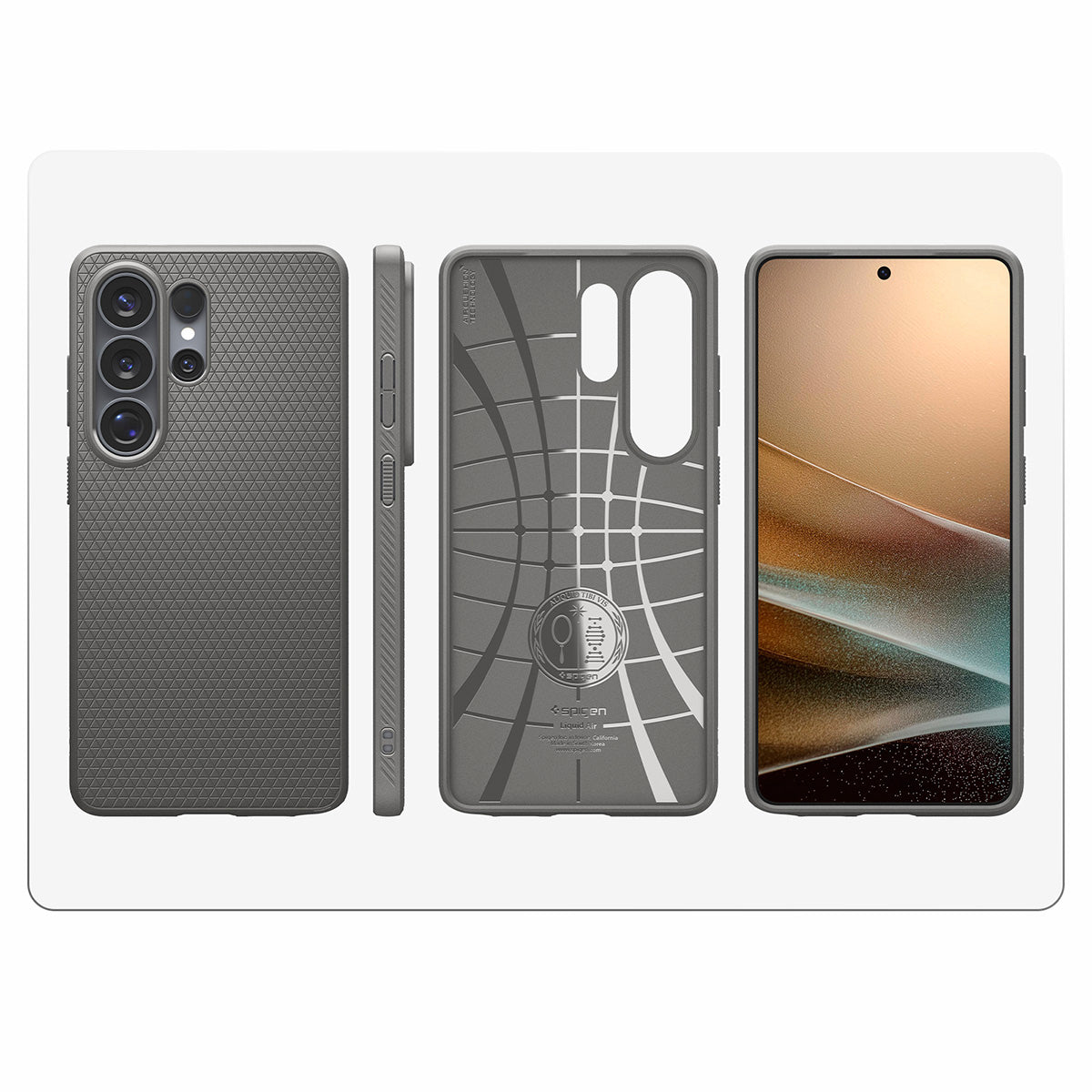 Handyhülle für Galaxy S26 Ultra, Spigen Liquid Air, Grau