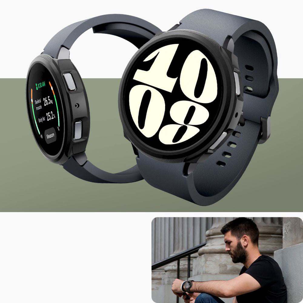 Schutzhülle Spigen Liquid Air für Galaxy Watch 6 44mm, Schwarz