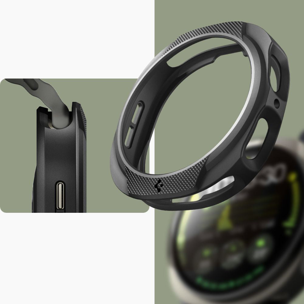 Hülle für Galaxy Watch 8 44 mm, Spigen Liquid Air, Schwarz