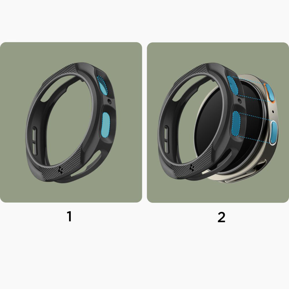 Hülle für Galaxy Watch 8 44 mm, Spigen Liquid Air, Schwarz