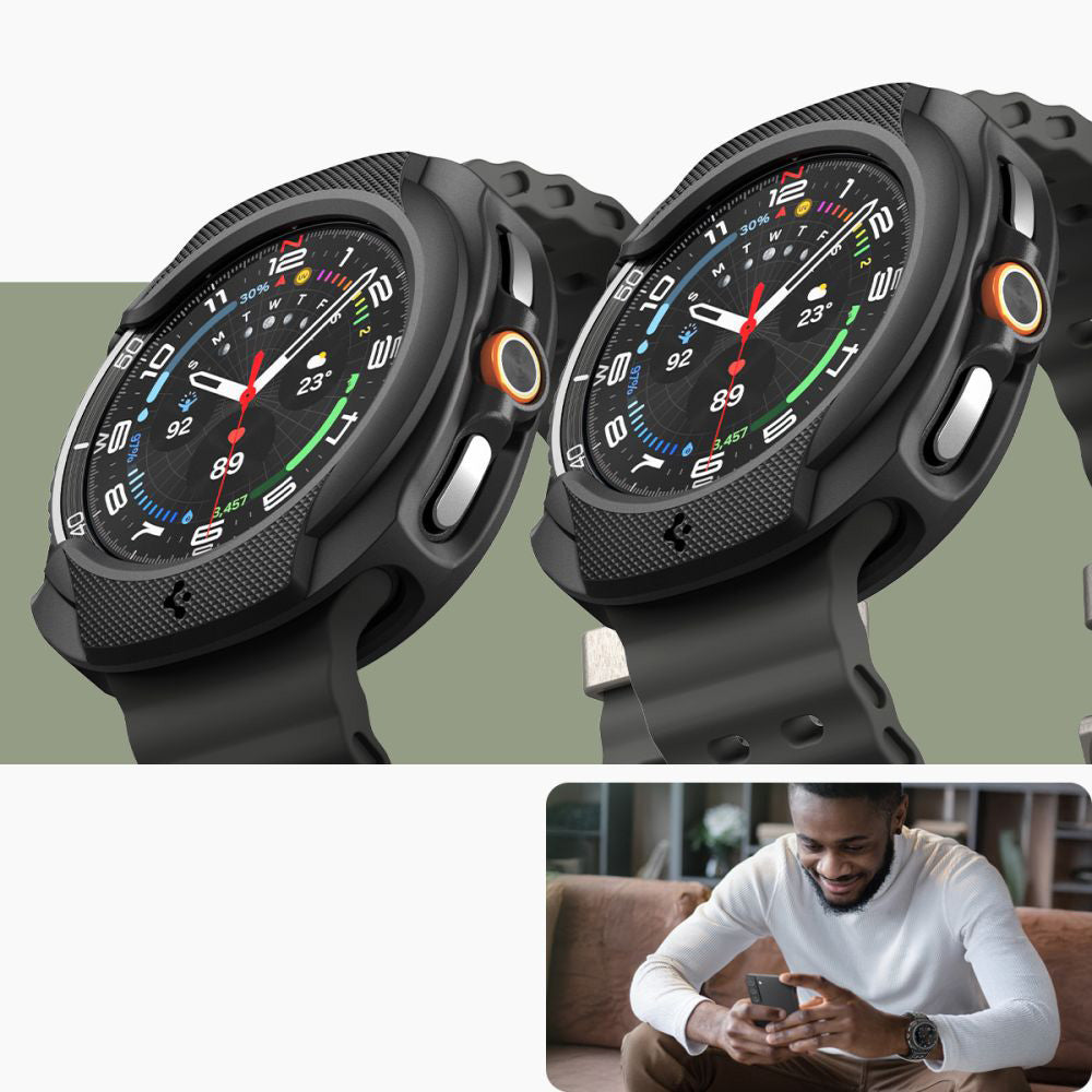Hülle für Galaxy Watch 8 Classic 46 mm, Spigen Liquid Air, Schwarz