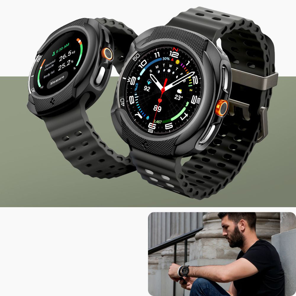 Hülle für Galaxy Watch 8 Classic 46 mm, Spigen Liquid Air, Schwarz