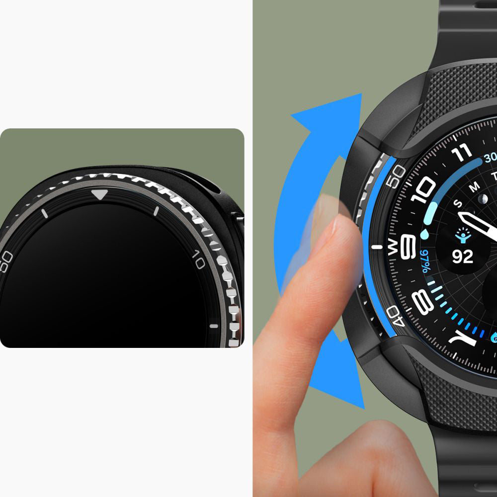 Hülle für Galaxy Watch 8 Classic 46 mm, Spigen Liquid Air, Schwarz