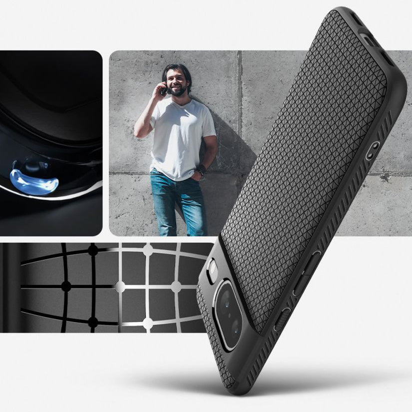 Schutzhülle Spigen Liquid Air für Google Pixel 8, Schwarz