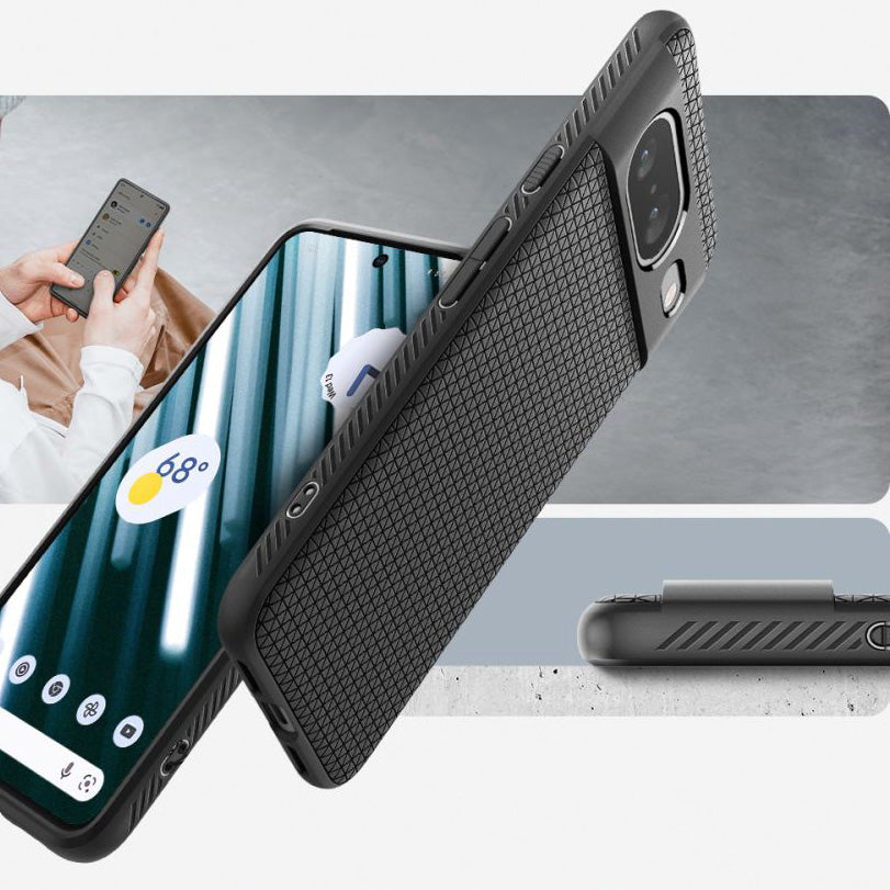 Schutzhülle Spigen Liquid Air für Google Pixel 8, Schwarz