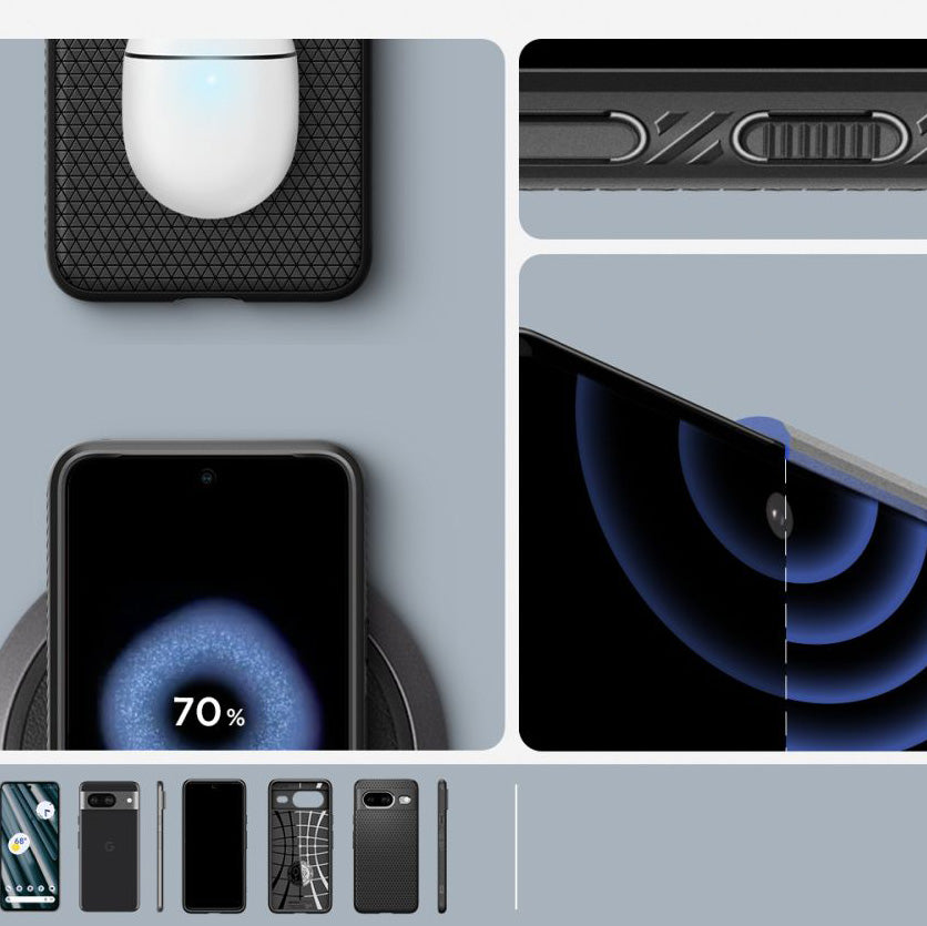 Schutzhülle Spigen Liquid Air für Google Pixel 8, Schwarz