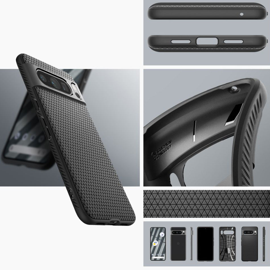 Schutzhülle Spigen Liquid Air für Google Pixel 8 Pro, Schwarz