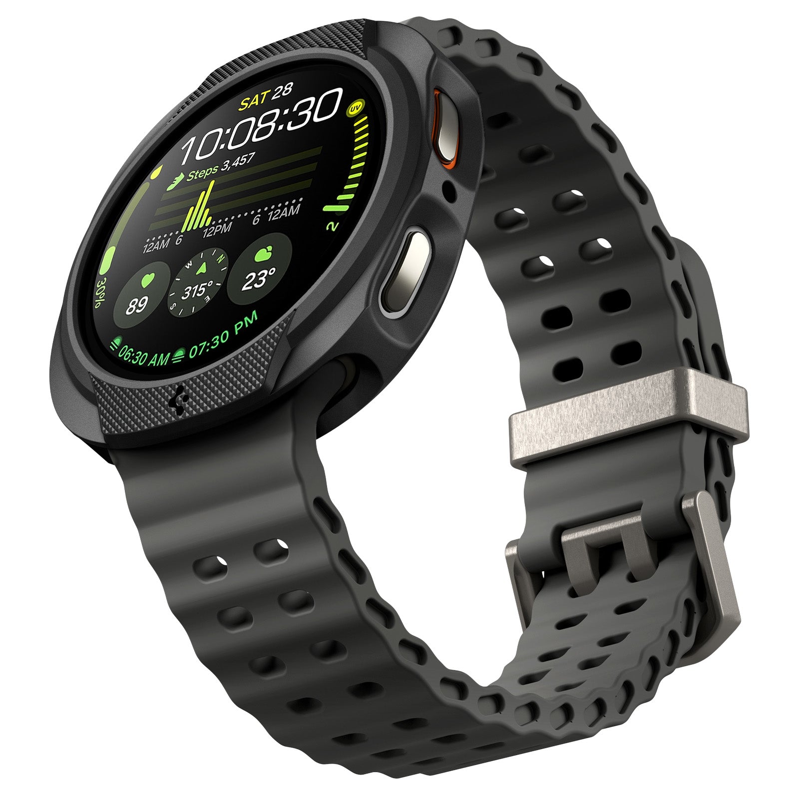 Hülle für Galaxy Watch 8 40 mm, Spigen Liquid Air, Schwarz