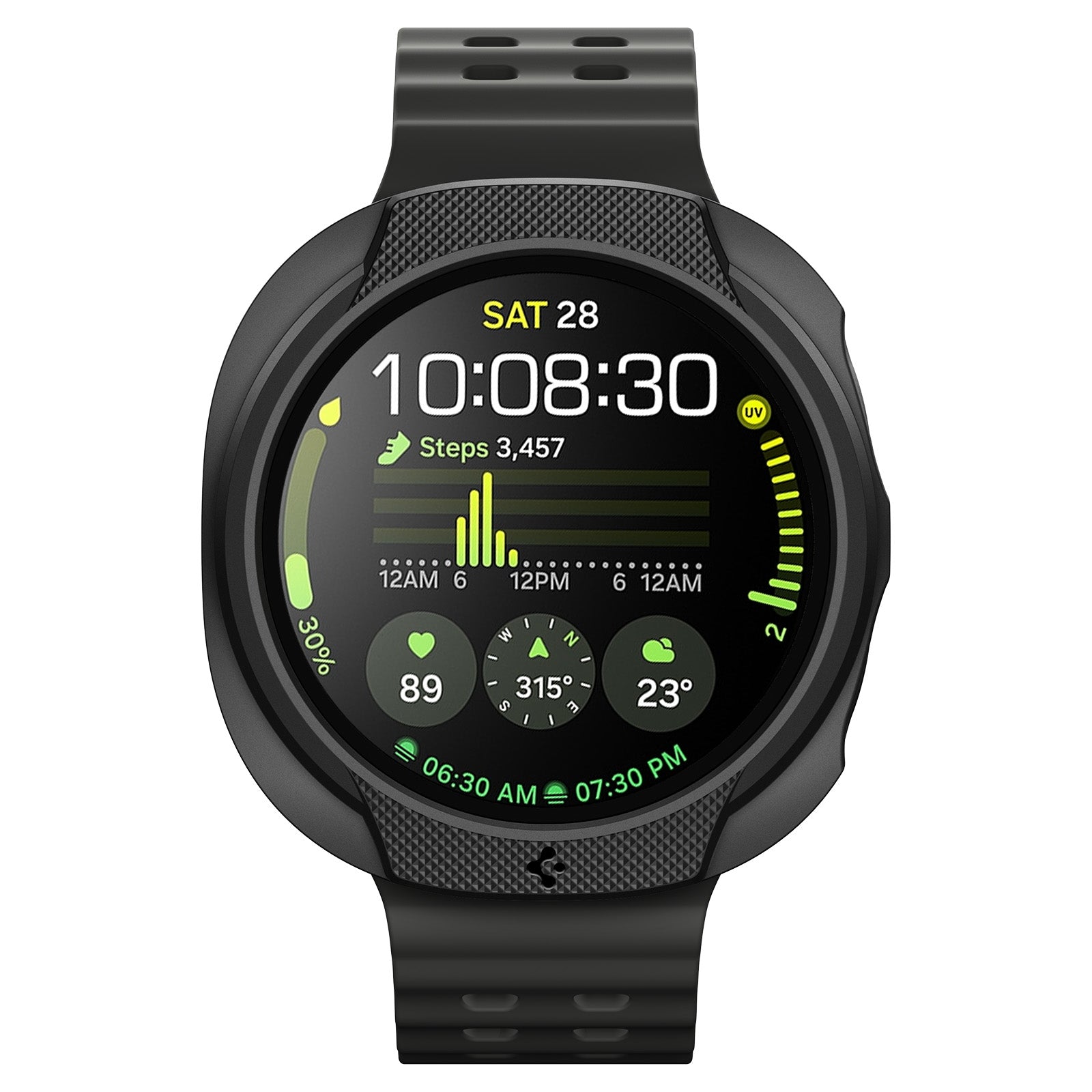 Hülle für Galaxy Watch 8 40 mm, Spigen Liquid Air, Schwarz