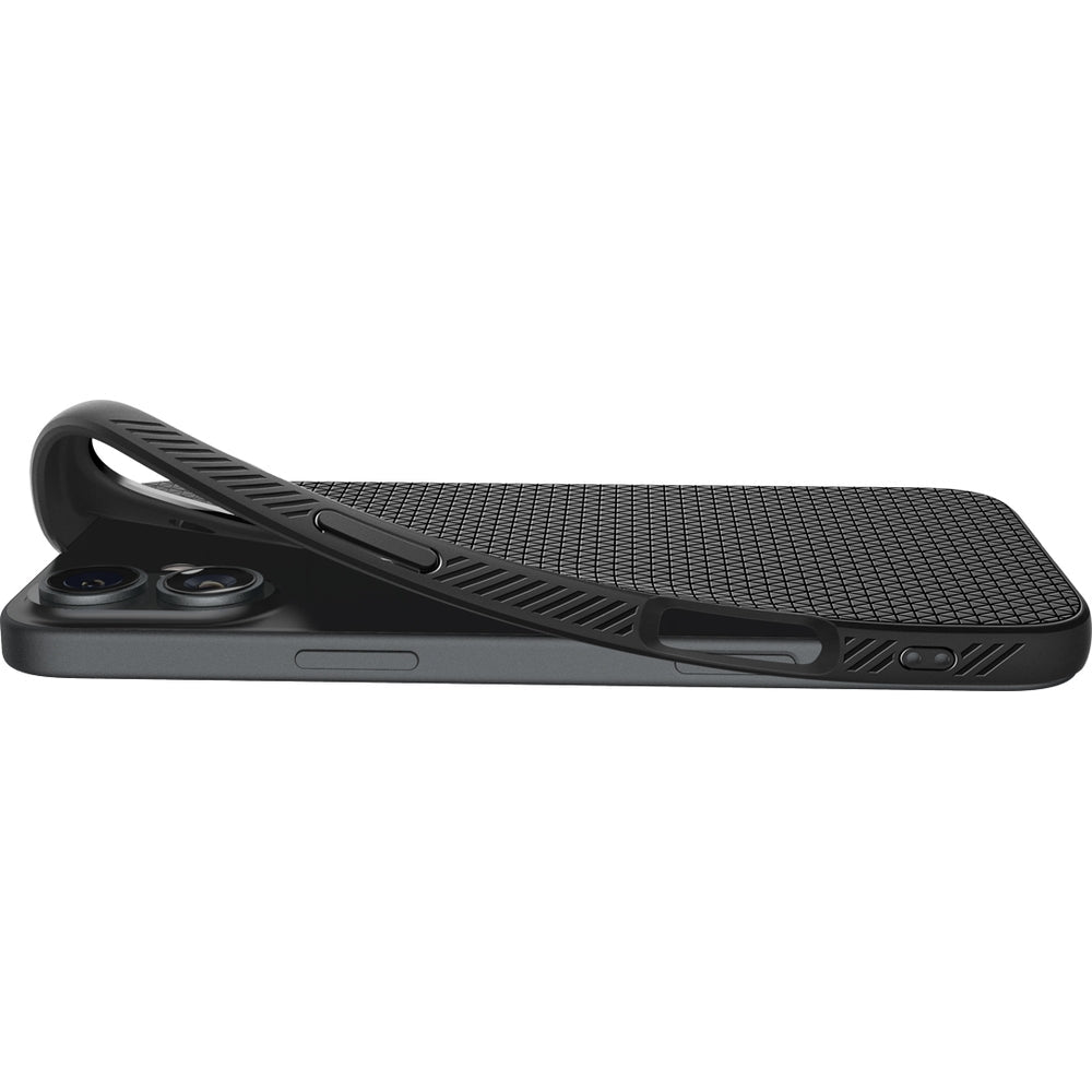 Handyhülle für iPhone 16, Spigen Liquid Air, Schwarz