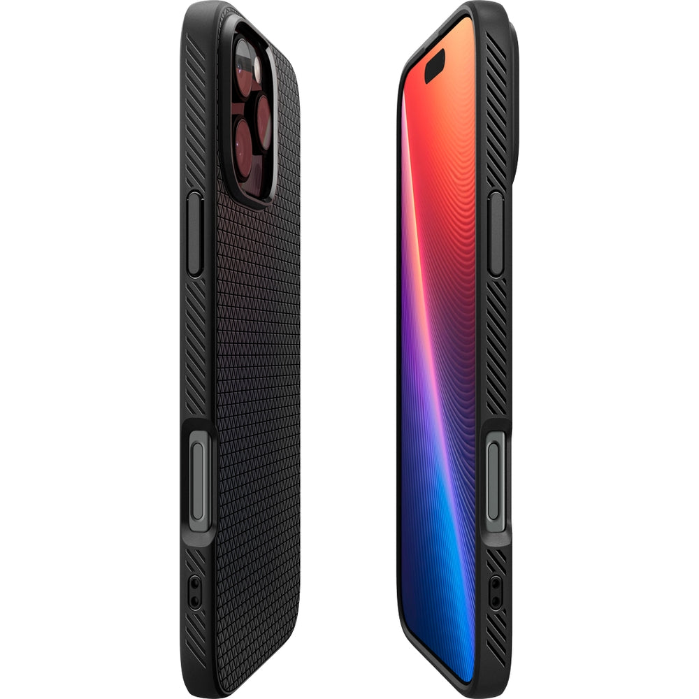 Handyhülle für iPhone 16 Pro, Spigen Liquid Air, Schwarz