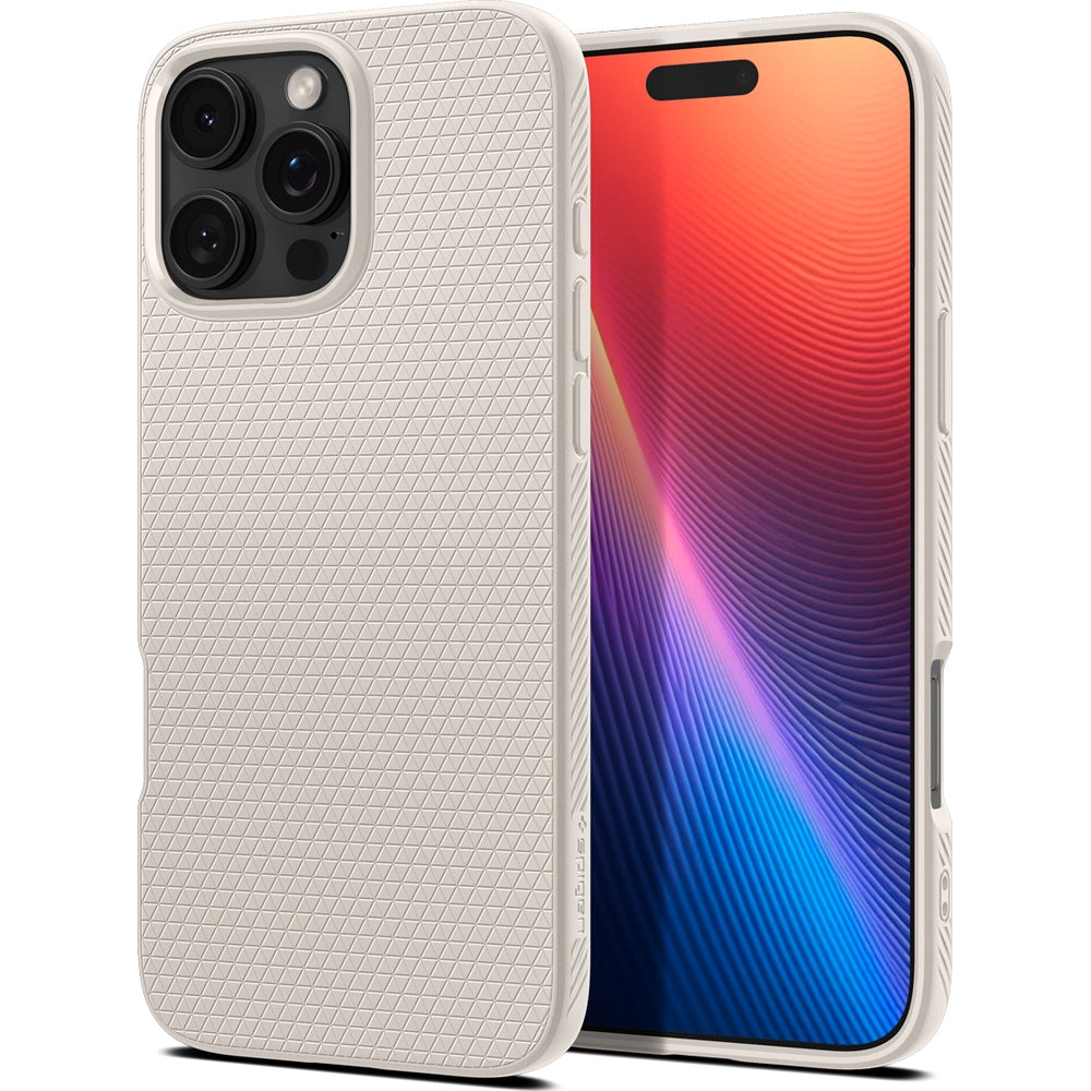 Handyhülle für iPhone 16 Pro, Spigen Liquid Air, Beige