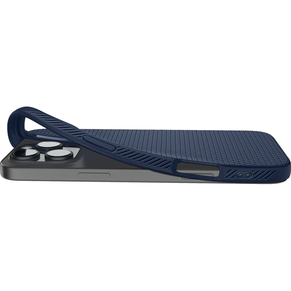 Handyhülle für iPhone 16 Pro, Spigen Liquid Air, Dunkelblau
