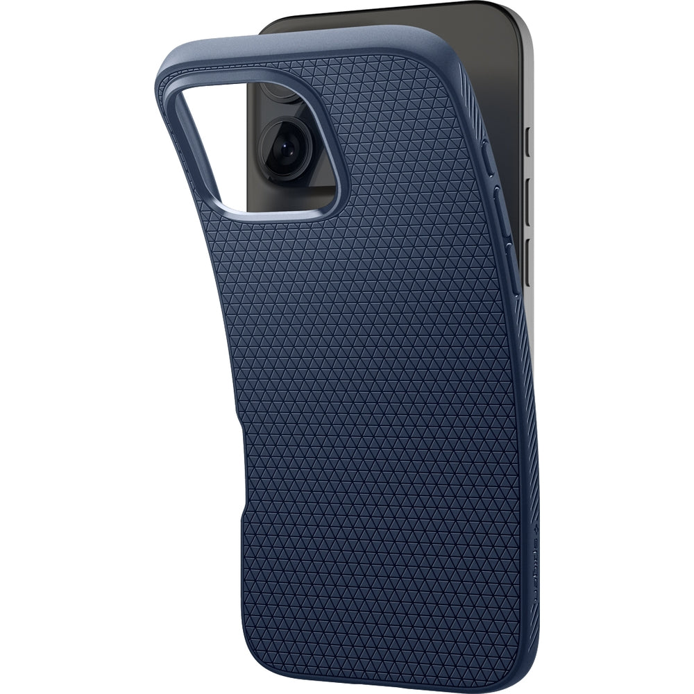 Handyhülle für iPhone 16 Pro, Spigen Liquid Air, Dunkelblau