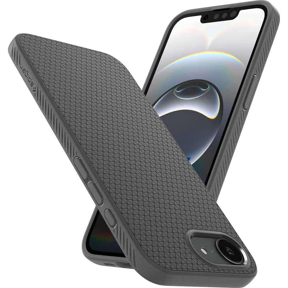 Handyhülle für iPhone 17e / 16e, Spigen Liquid Air, Grau