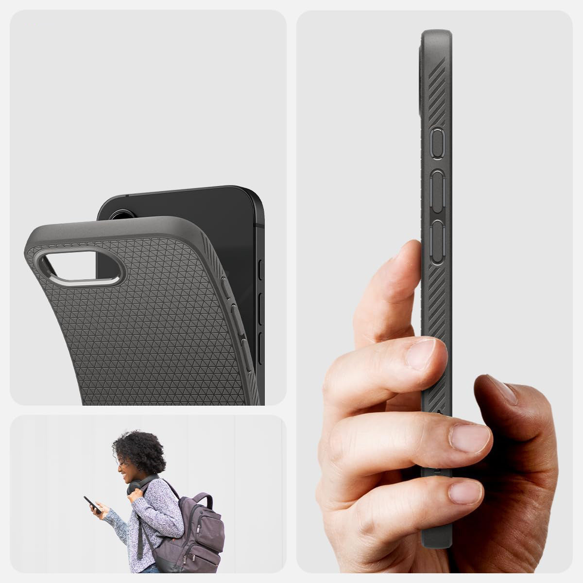 Handyhülle für iPhone 17e / 16e, Spigen Liquid Air, Grau