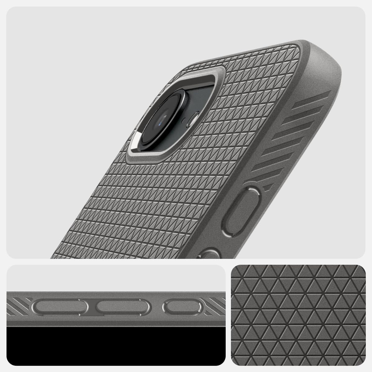Handyhülle für iPhone 17e / 16e, Spigen Liquid Air, Grau