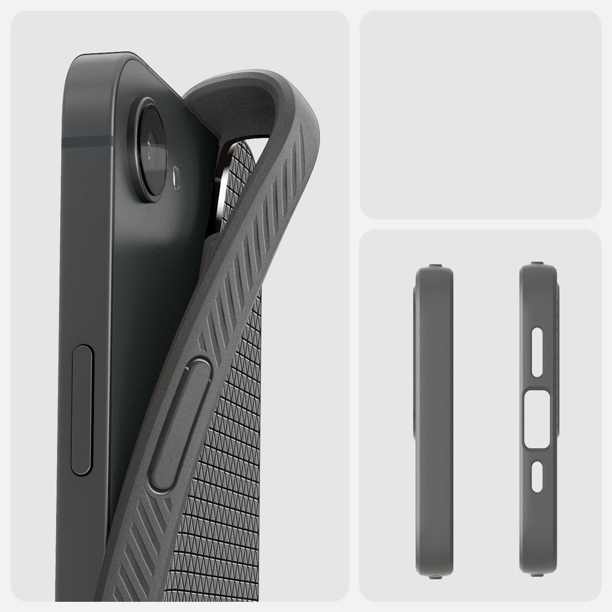 Handyhülle für iPhone 17e / 16e, Spigen Liquid Air, Grau