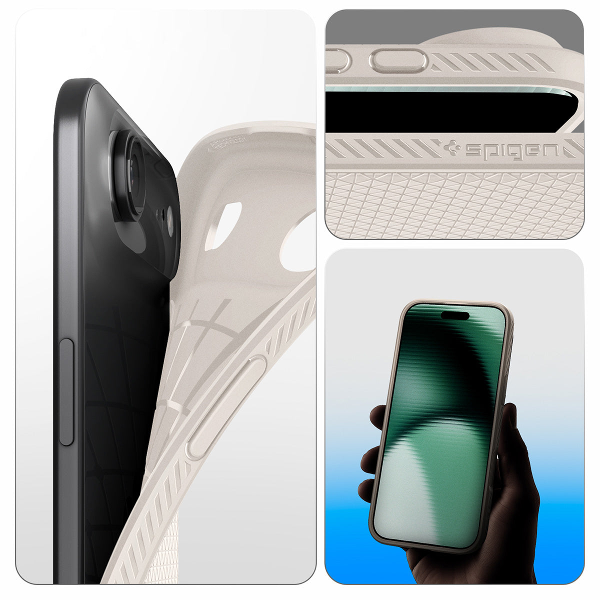 Handyhülle für iPhone Air, Spigen Liquid Air, Beige