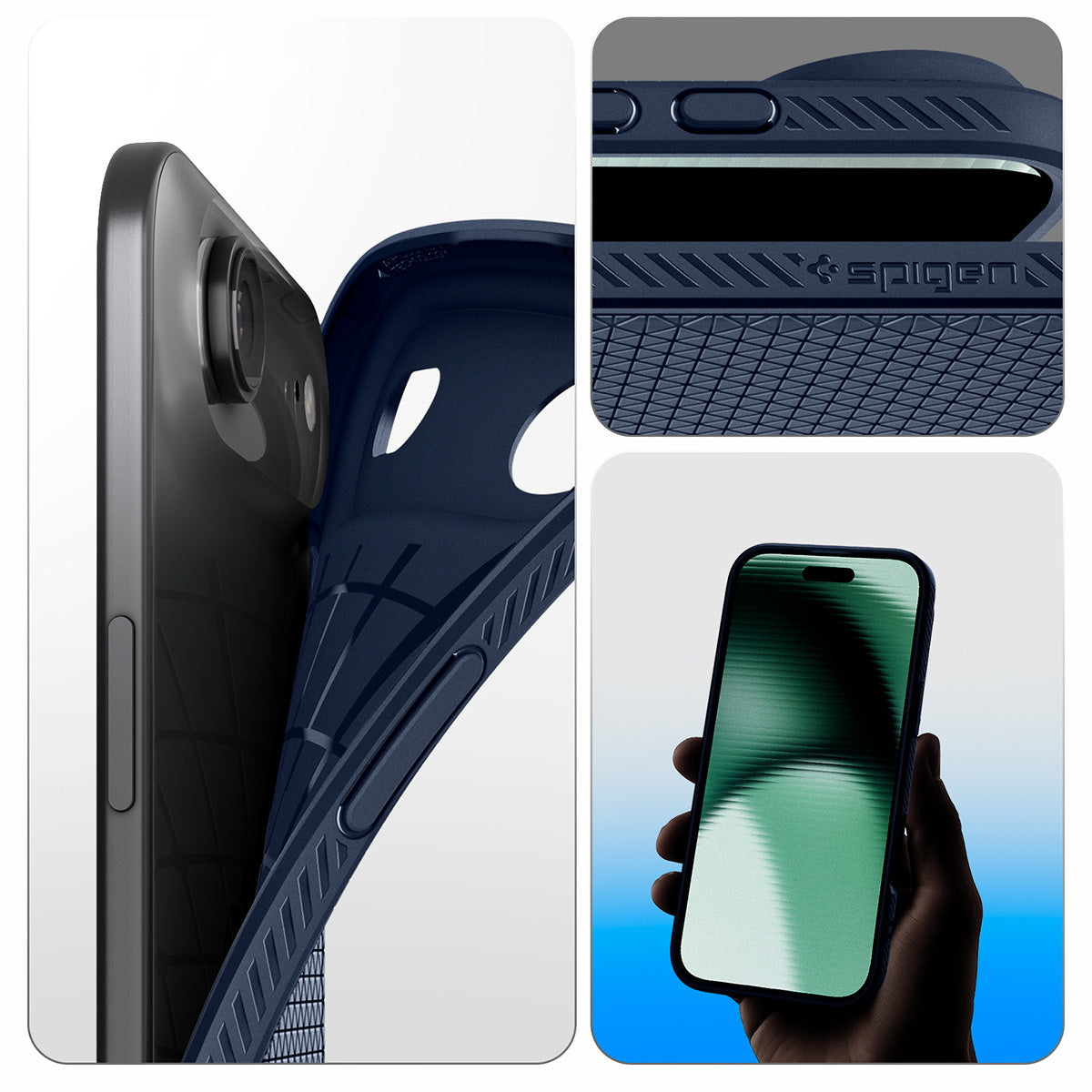 Handyhülle für iPhone Air, Spigen Liquid Air, Dunkelblau