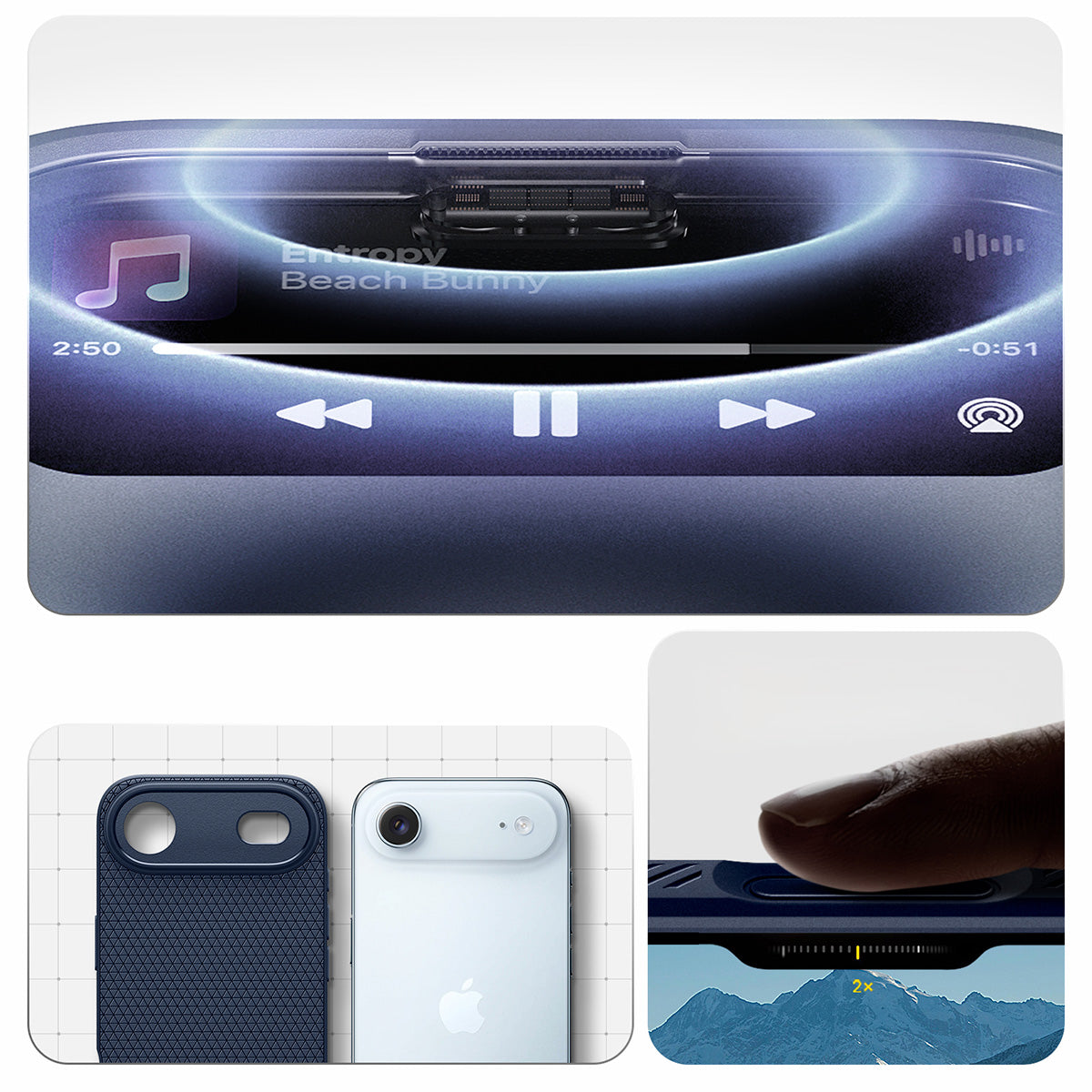 Handyhülle für iPhone Air, Spigen Liquid Air, Dunkelblau