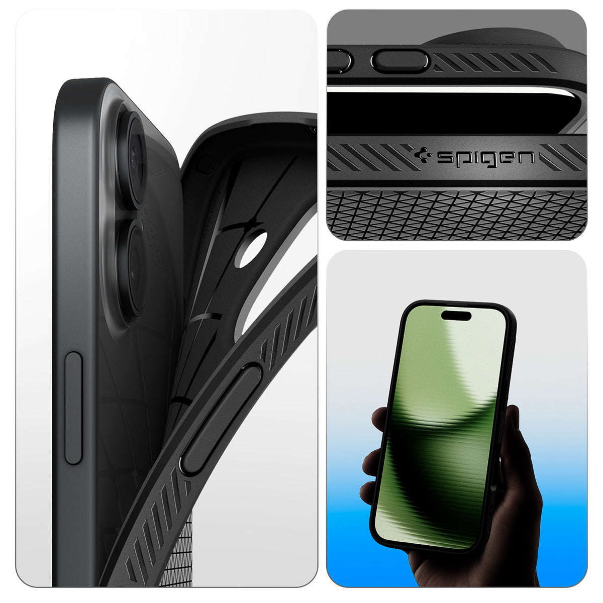 Handyhülle für iPhone 17, Spigen Liquid Air, Schwarz