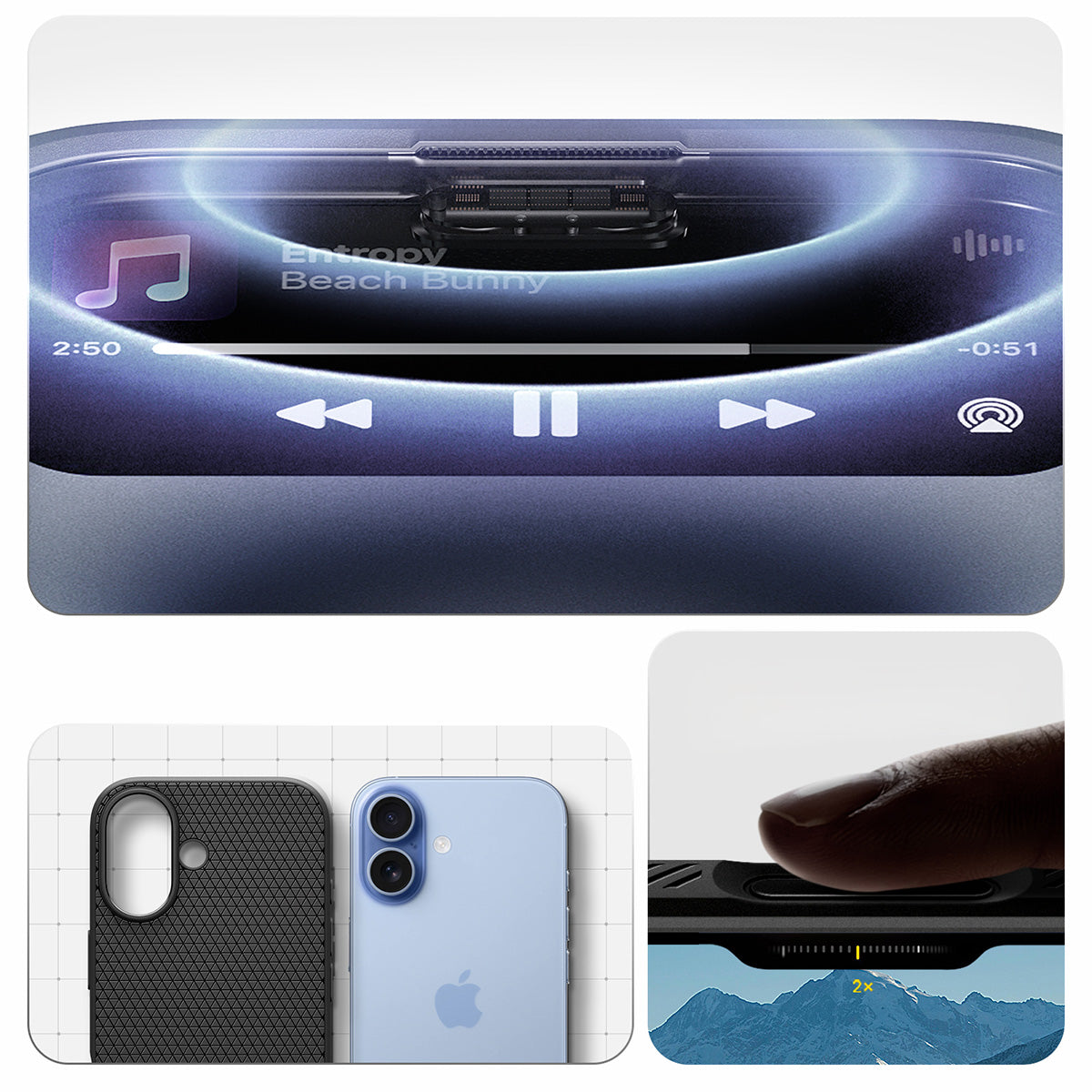 Handyhülle für iPhone 17, Spigen Liquid Air, Schwarz