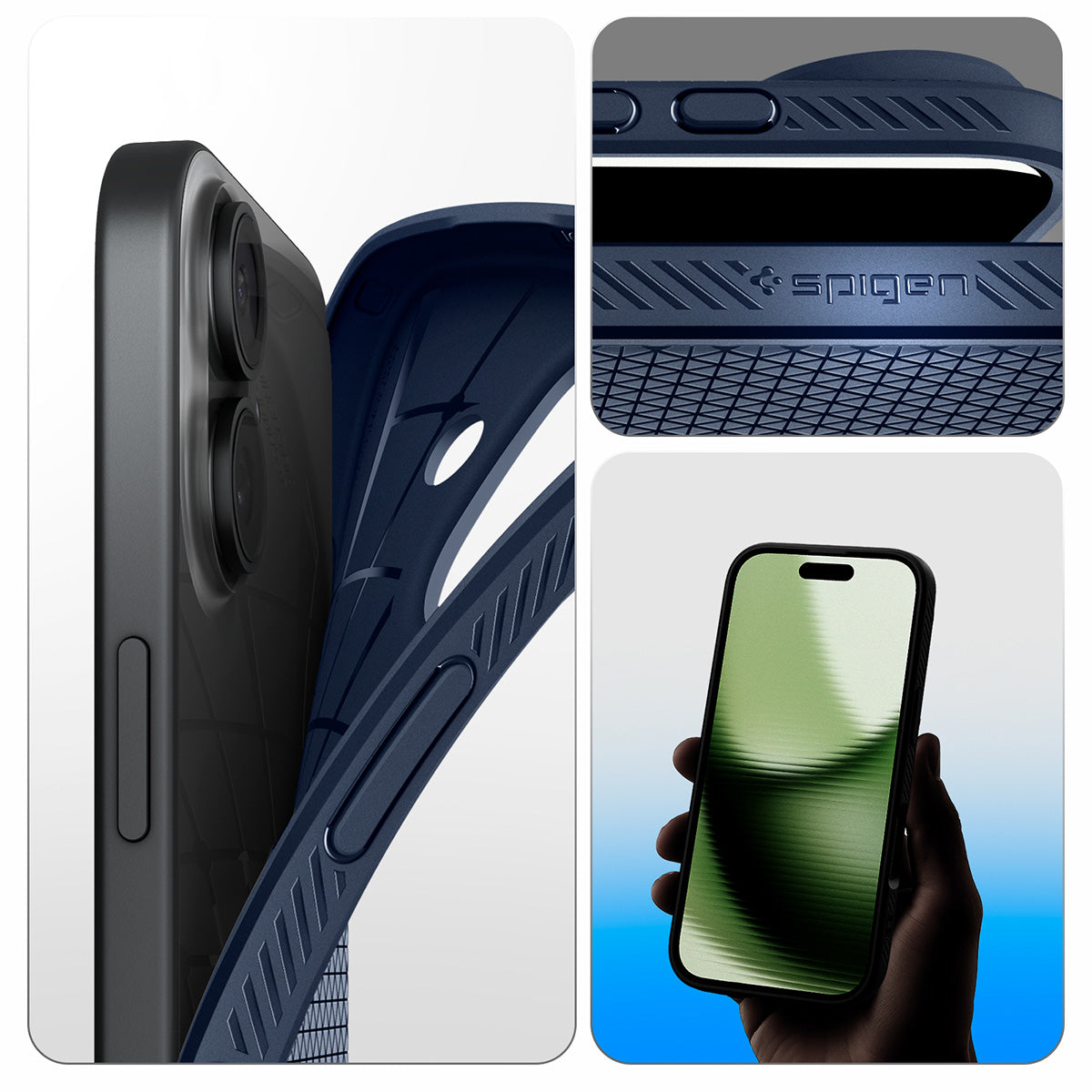 Handyhülle für iPhone 17, Spigen Liquid Air, Dunkelblau