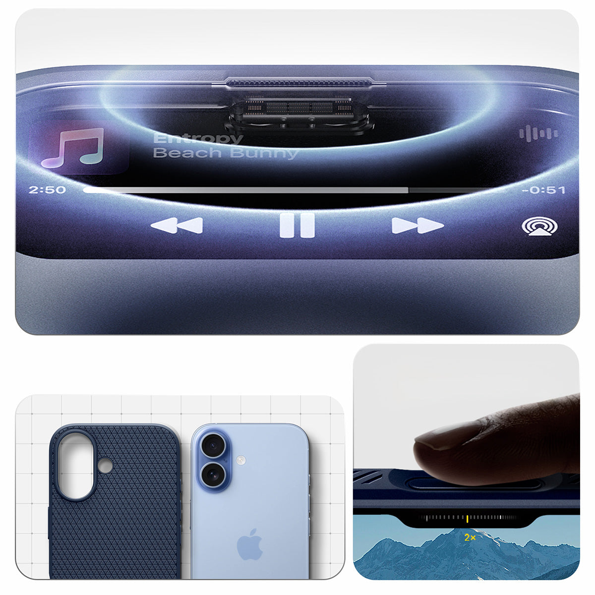 Handyhülle für iPhone 17, Spigen Liquid Air, Dunkelblau
