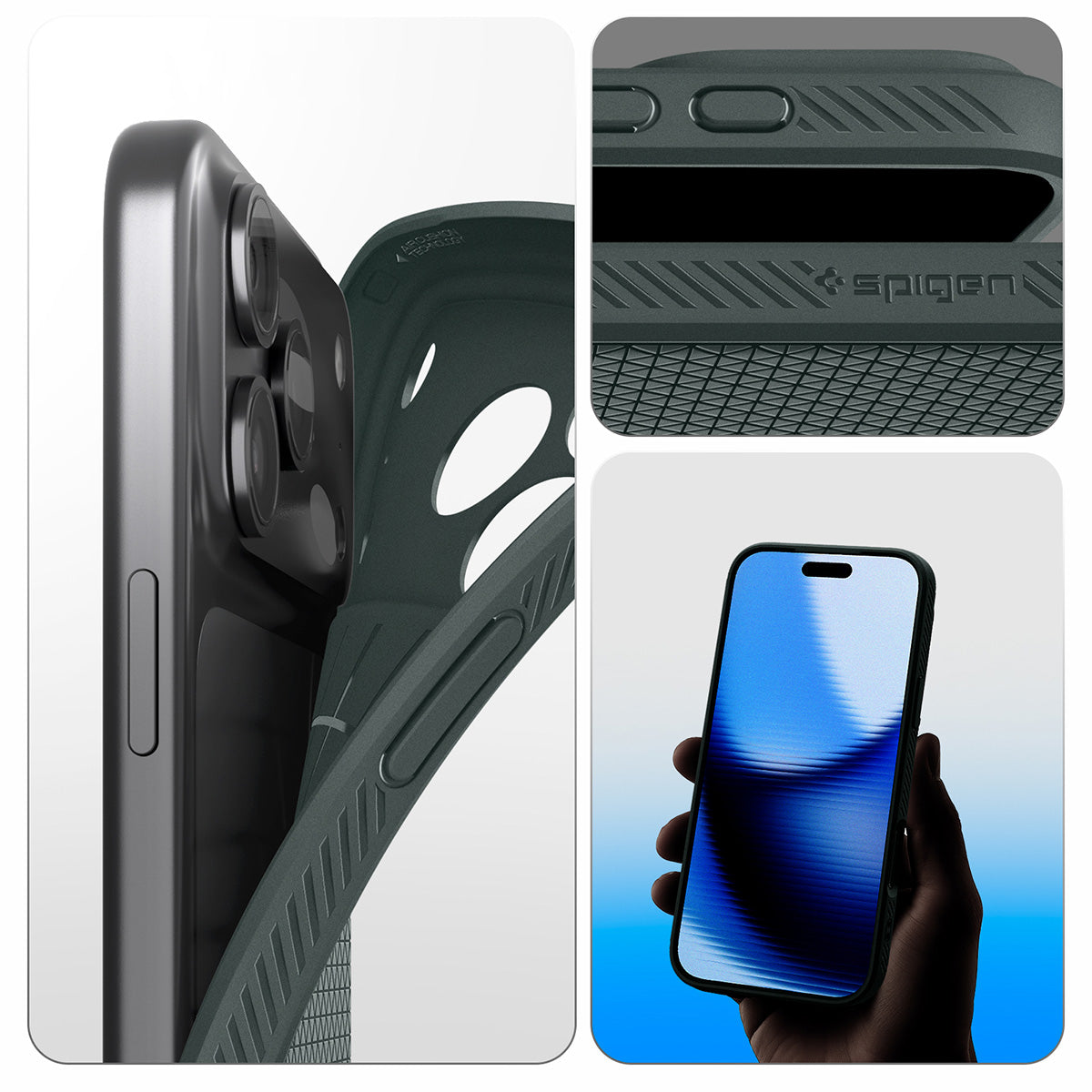 Handyhülle für iPhone 17 Pro, Spigen Liquid Air, Grün