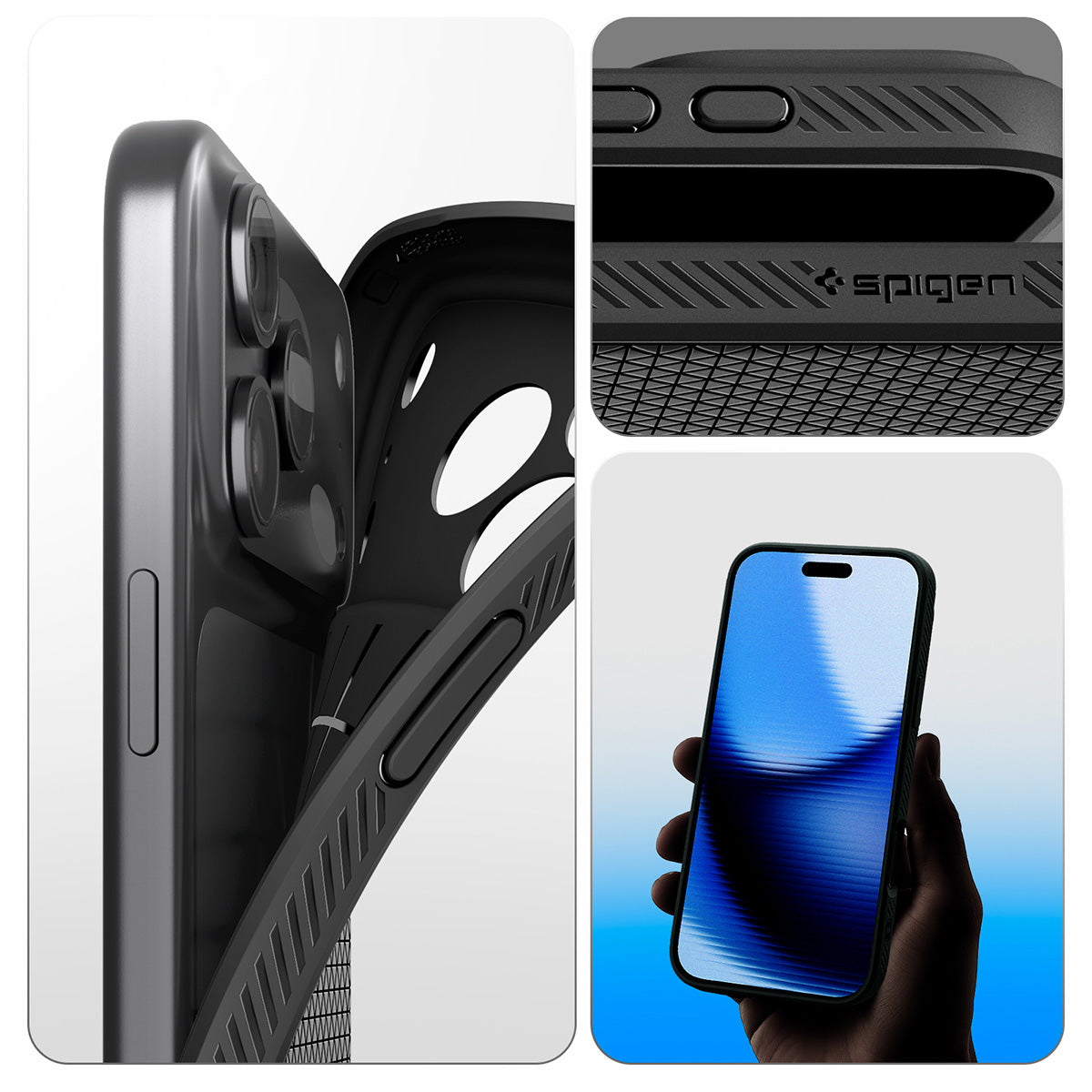 Handyhülle für iPhone 17 Pro, Spigen Liquid Air, Schwarz
