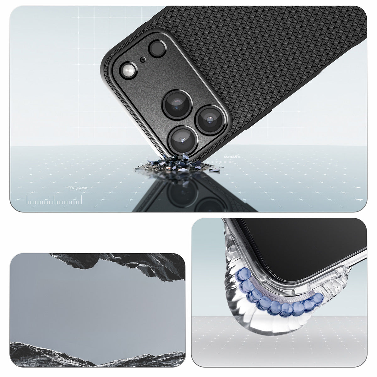 Handyhülle für iPhone 17 Pro, Spigen Liquid Air, Schwarz