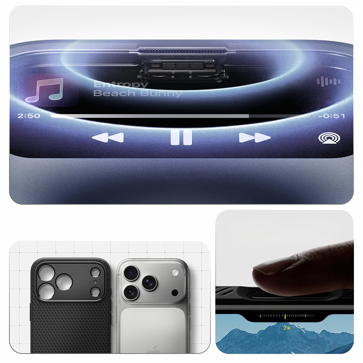Handyhülle für iPhone 17 Pro, Spigen Liquid Air, Schwarz