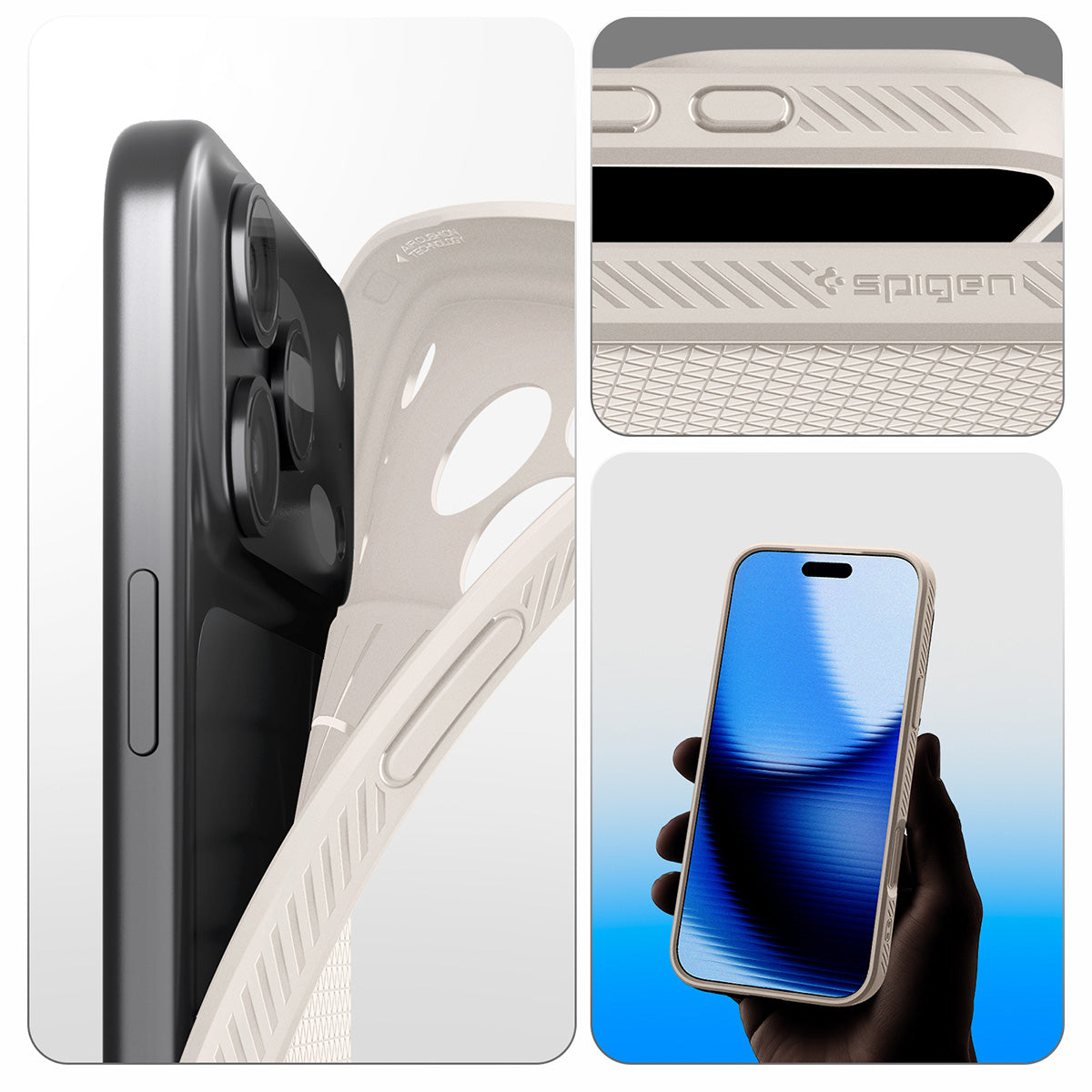 Handyhülle für iPhone 17 Pro Max, Spigen Liquid Air, Beige