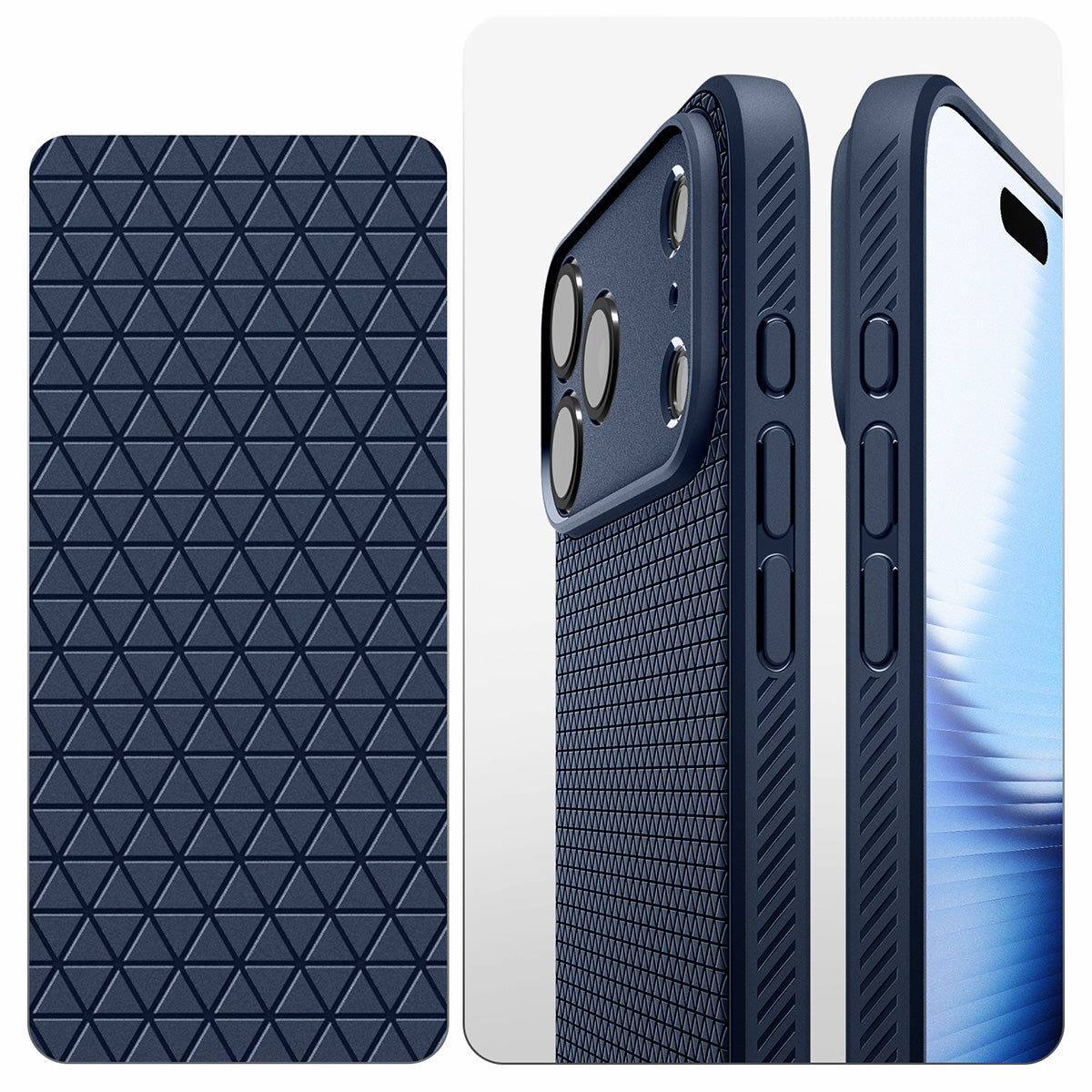 Handyhülle für iPhone 17 Pro, Spigen Liquid Air, Dunkelblau