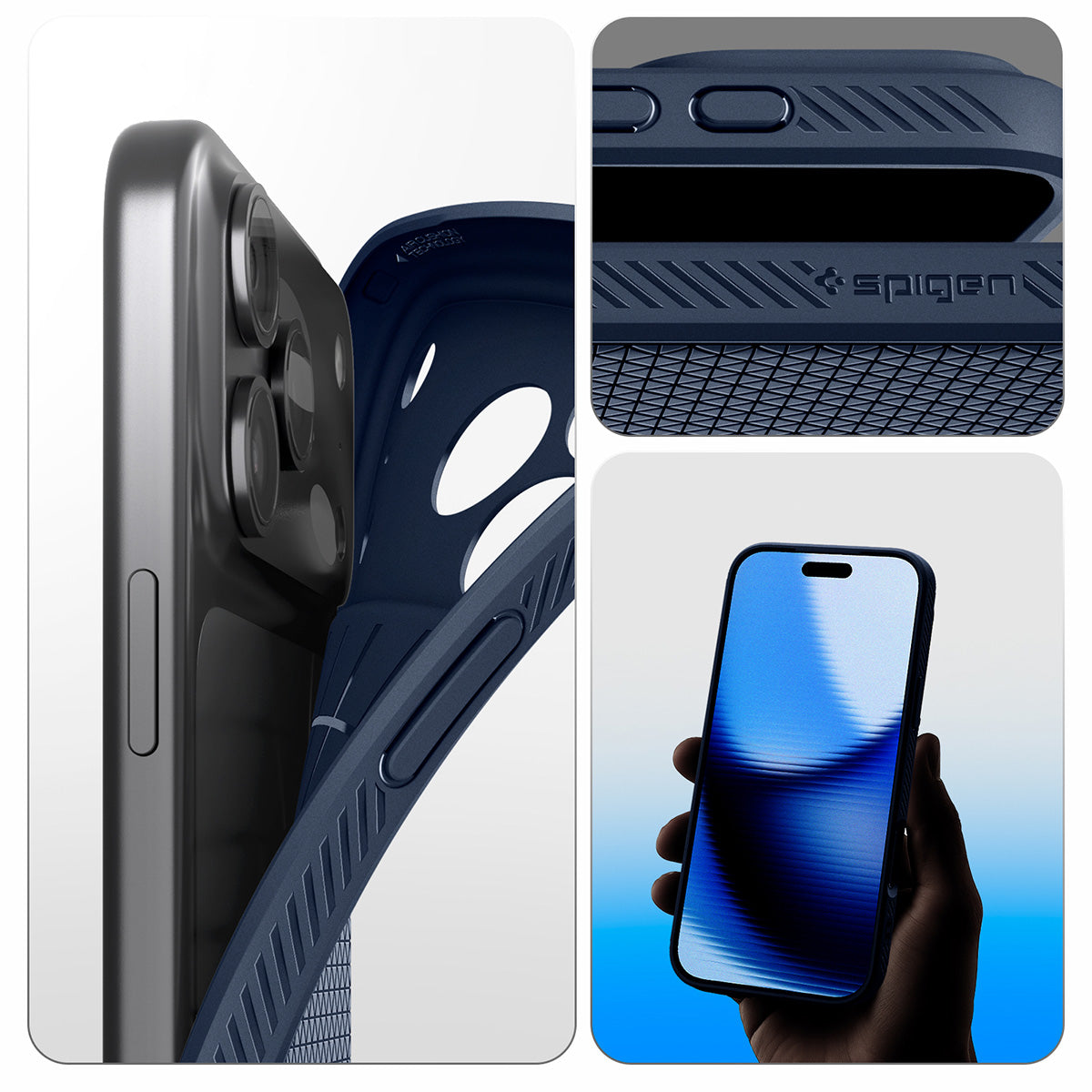 Handyhülle für iPhone 17 Pro, Spigen Liquid Air, Dunkelblau