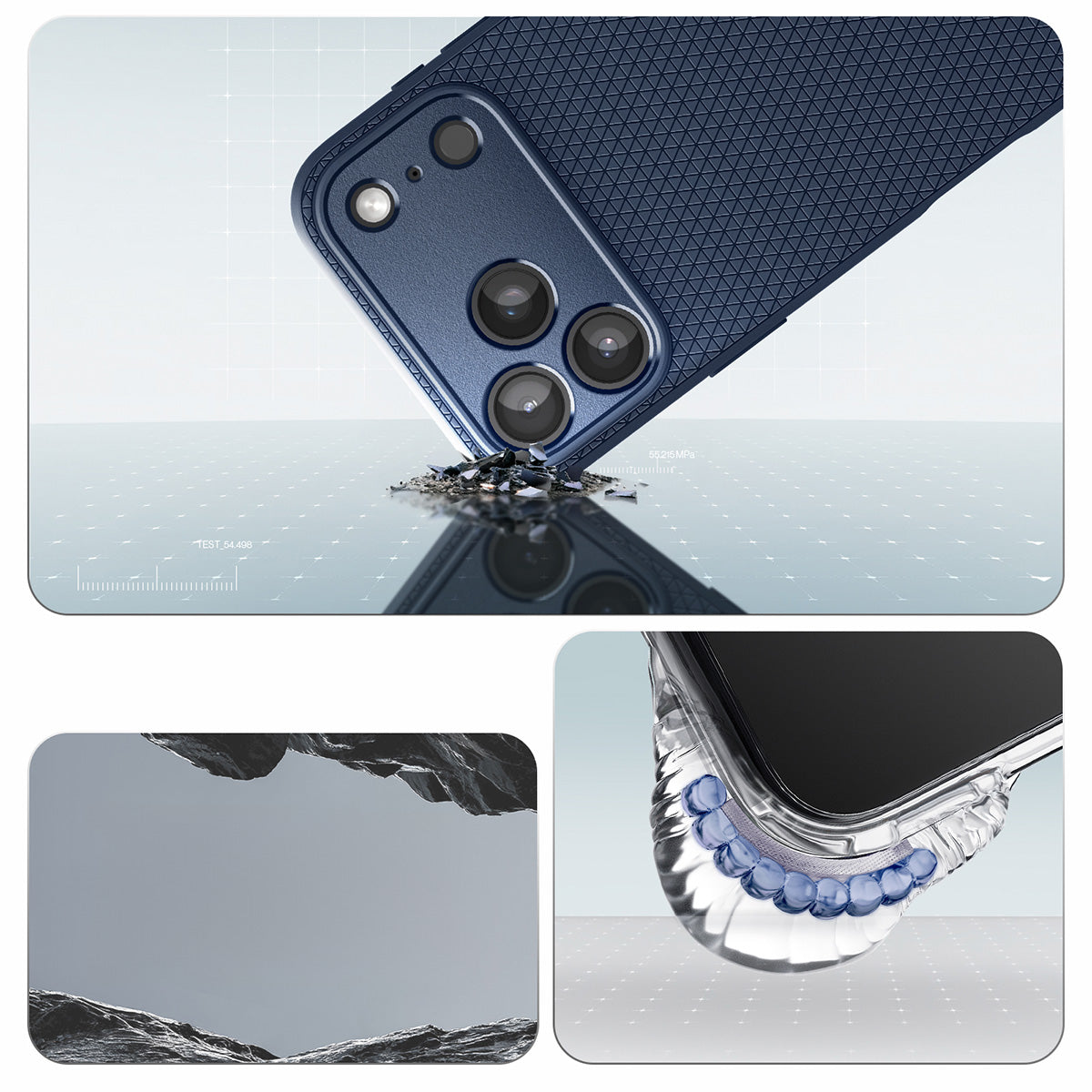 Handyhülle für iPhone 17 Pro, Spigen Liquid Air, Dunkelblau